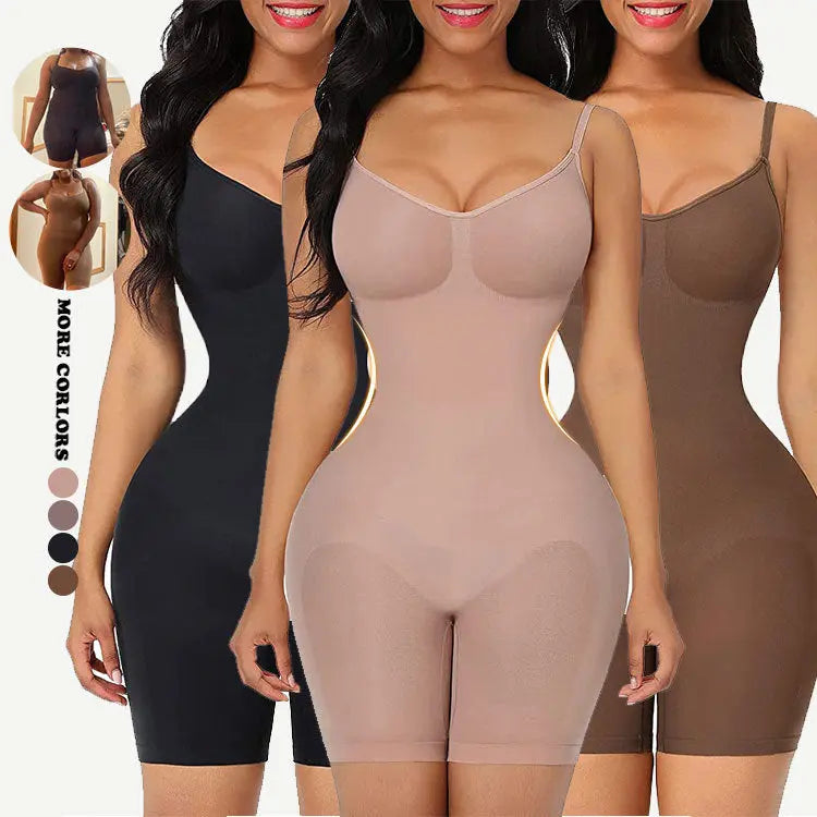 Fashion Long Sleeve Zipper Jumpsuit Seamless Slimming Shapewear For Women Romper
