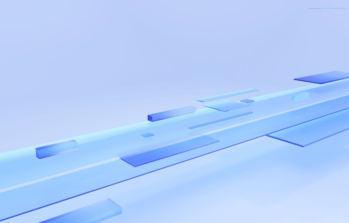A blue bench sitting on top of a white floor
