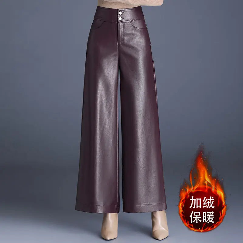 High Waist Thickened Loose Big Leg Straight All-matching Wide Leg Pants For Women hercurva