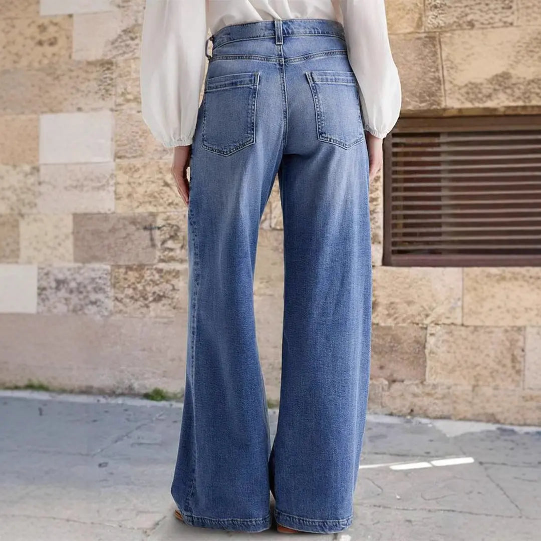 Embroidered Elastic Straight Pants Casual hercurva