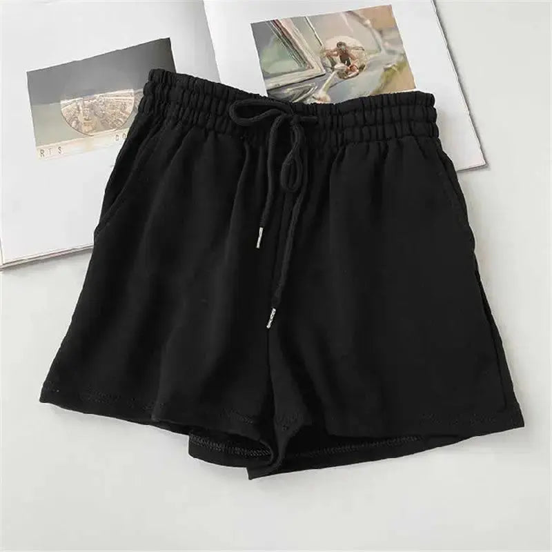 High Waist Loose Thin Versatile Wide Leg A-line Hot Pants hercurva