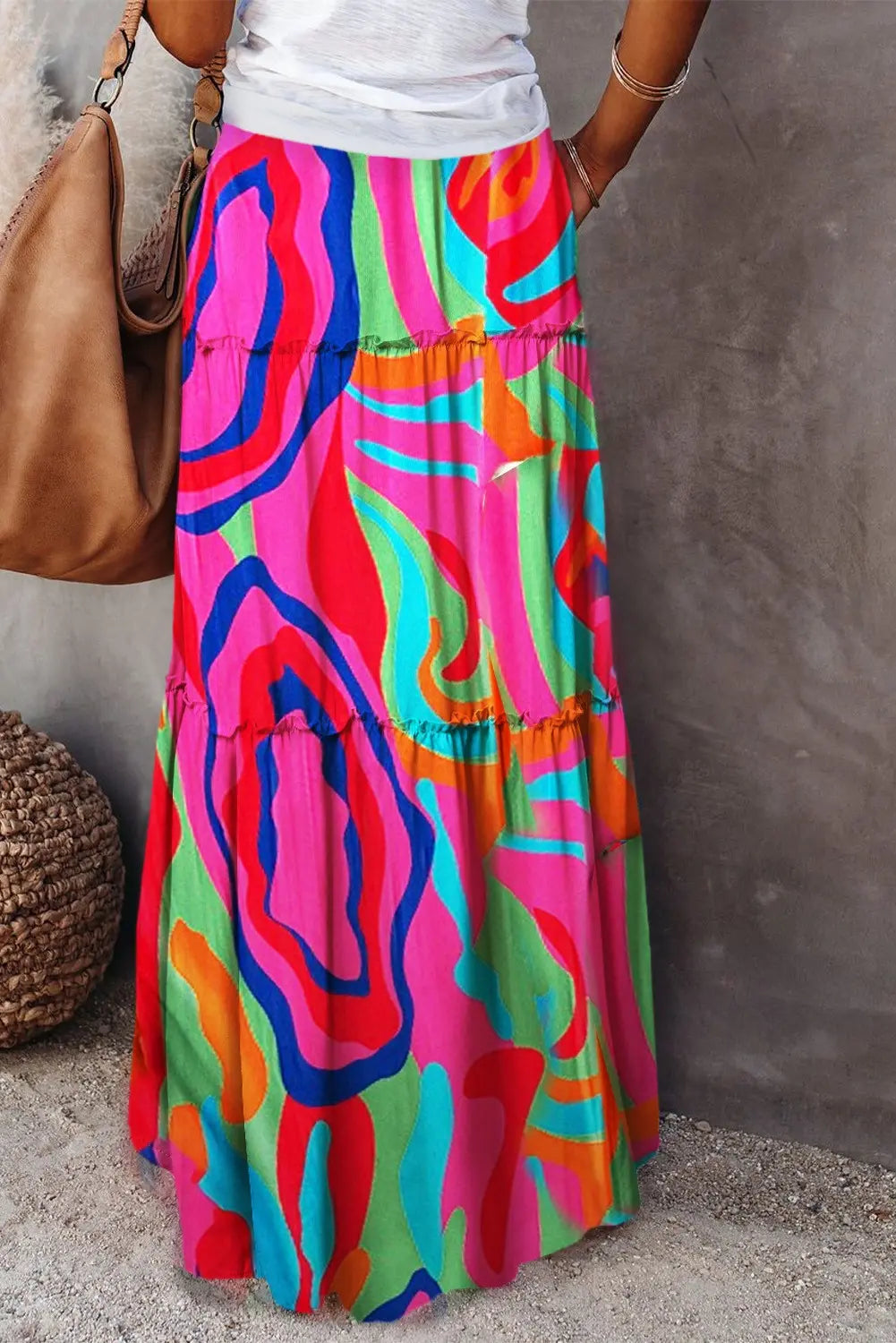 Bohemian Style Loose Casual High Waist Long Skirt hercurva