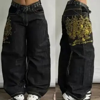 Men's American Retro Printed Washed Jeans hercurva