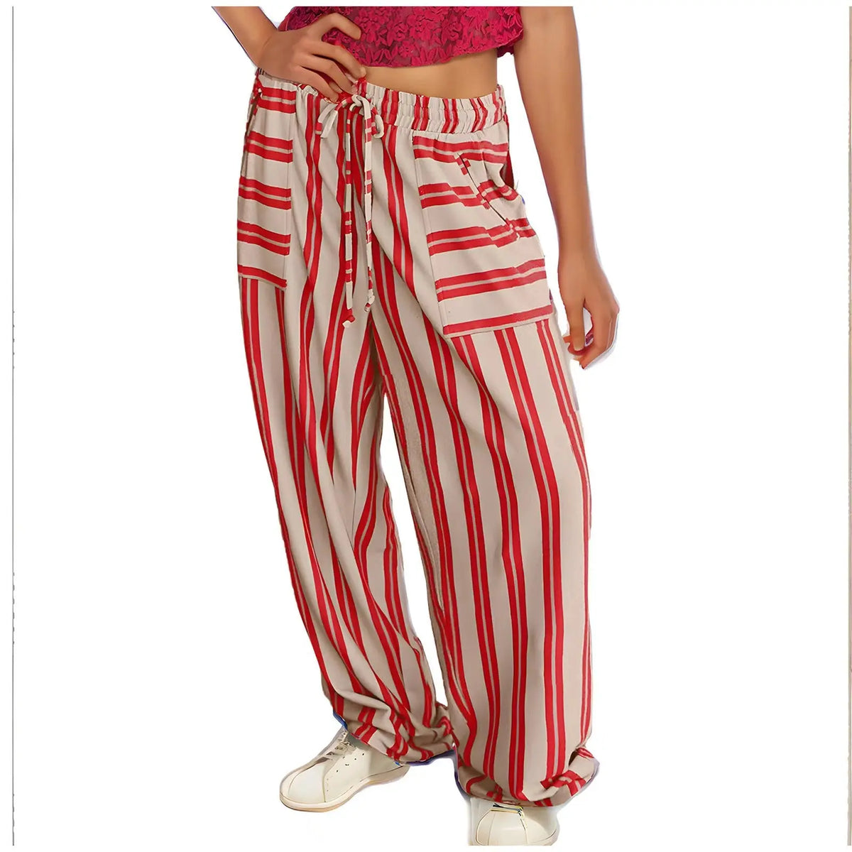 Drawstring High Waist Casual Belt Pocket Women hercurva