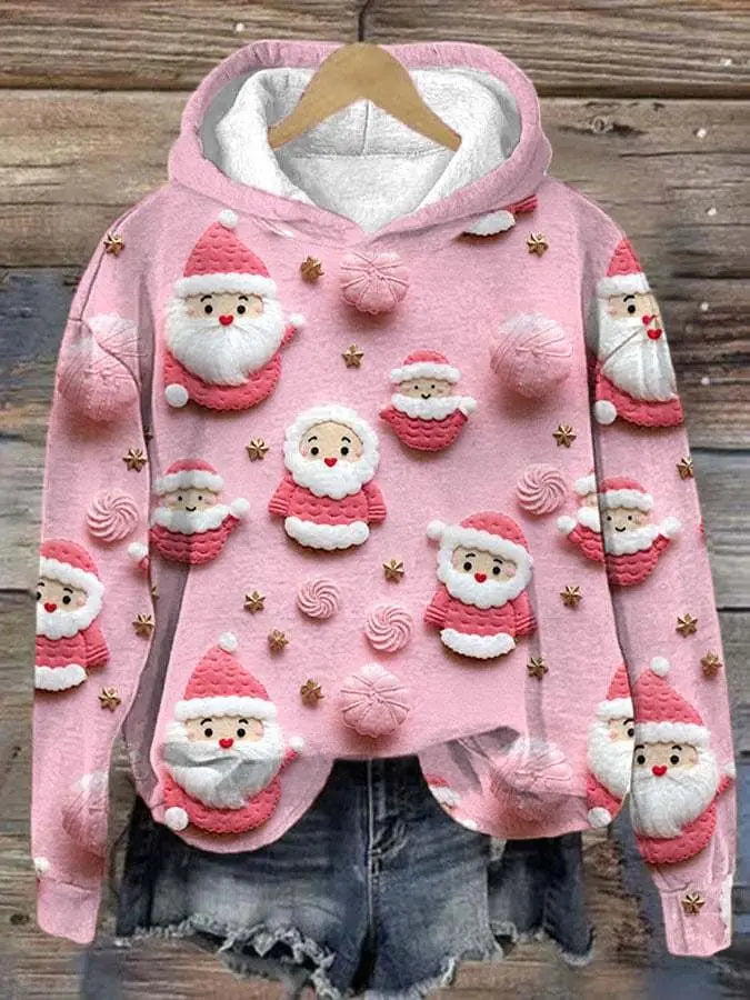 3D Digital Printing Christmas Couple Hooded Sweater Female hercurva