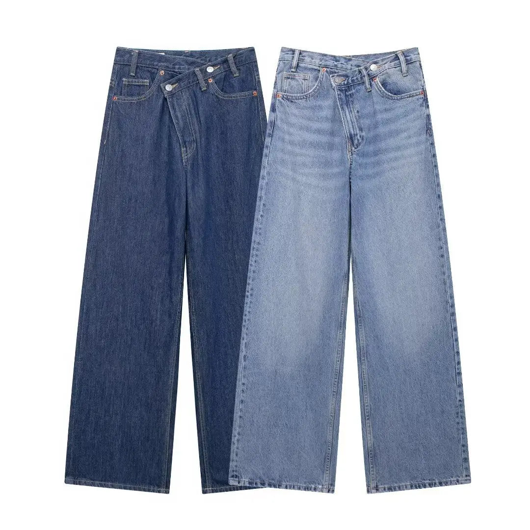 High Waist Wide Leg Jeans Daily Comfortable, Casual And Versatile hercurva