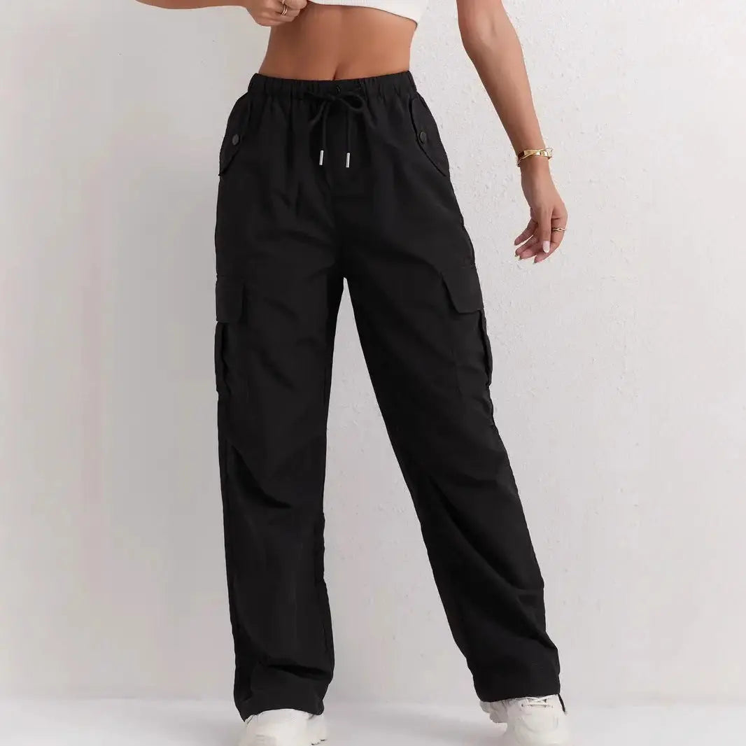 High Waist Drooping Quick-drying Leisure Wide Leg Track Pants hercurva