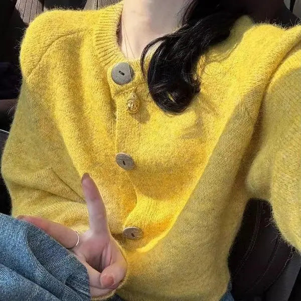Loose Knitted Cardigan Women Wear Lazy Sweater Coat hercurva