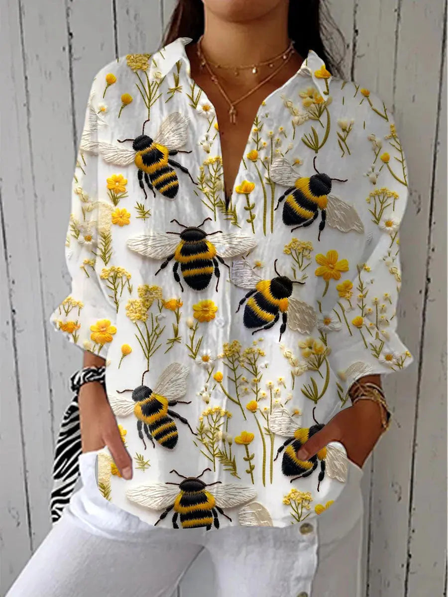 Womens Casual Long Floral-print Top hercurva