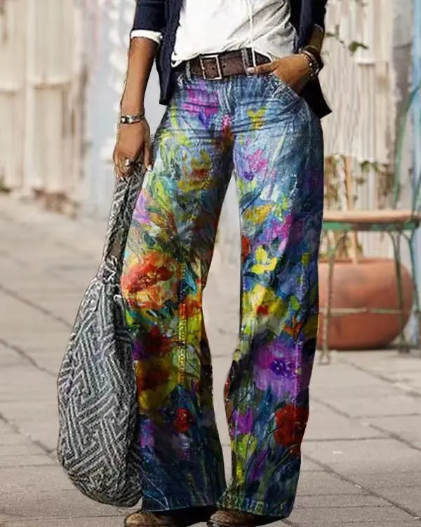 Diagonal Cloth Jeans 3D Pattern Casual Pants hercurva