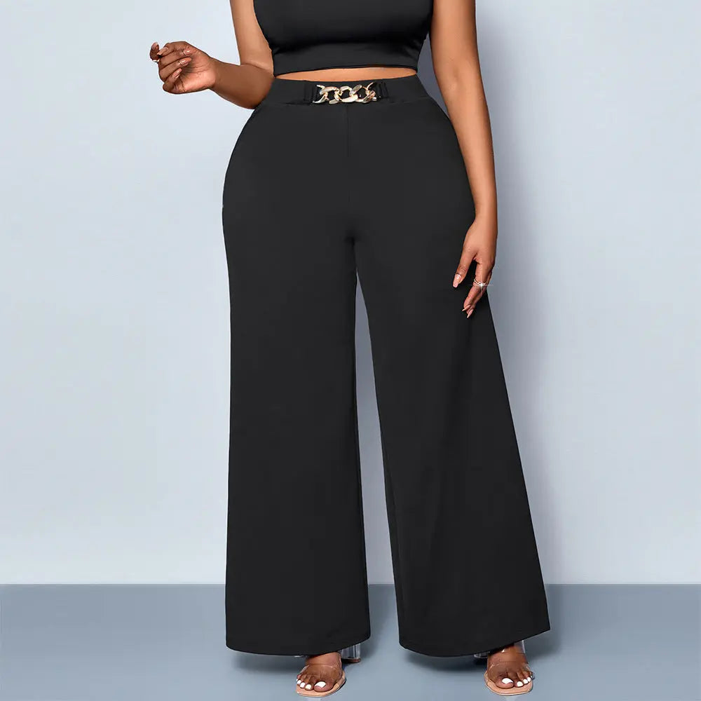 Summer Plus Size Metal Buckle Trousers For Women hercurva