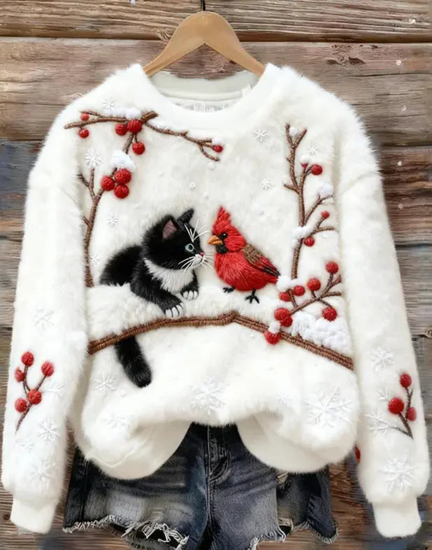 3D-printed Christmas-themed Women's Flannel Hoodie hercurva
