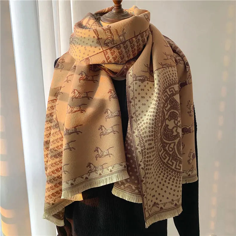Women's Stitching Thickening Shawl Fashion hercurva