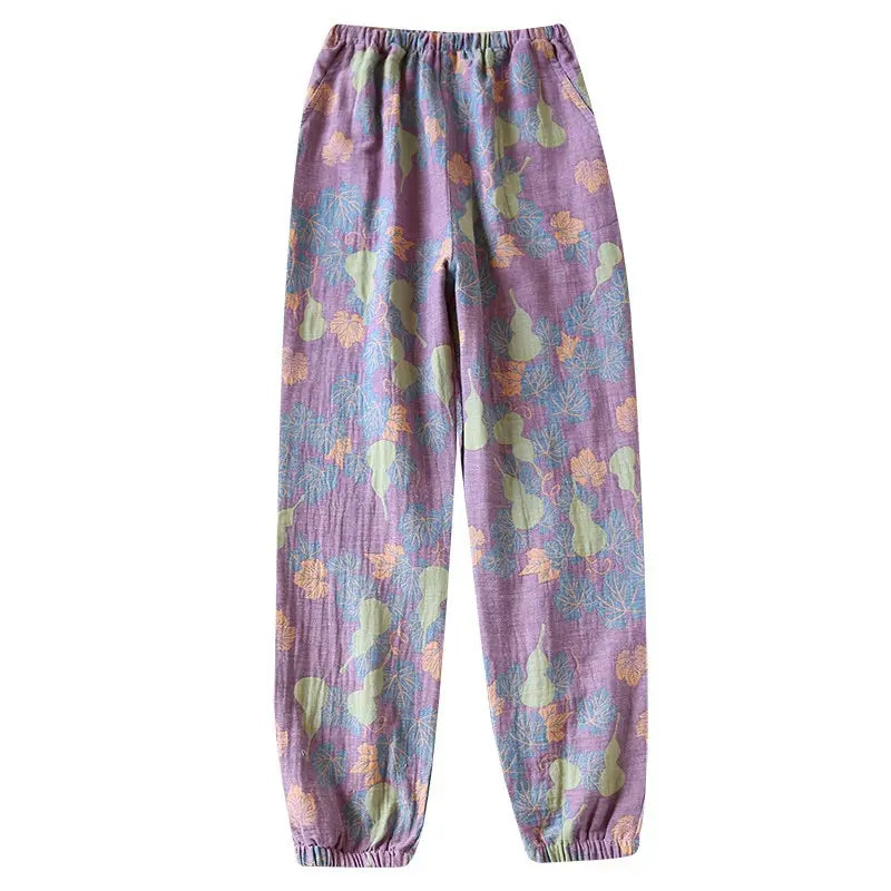 Women's Home Thin Summer Pure Cotton Pajama Pants hercurva