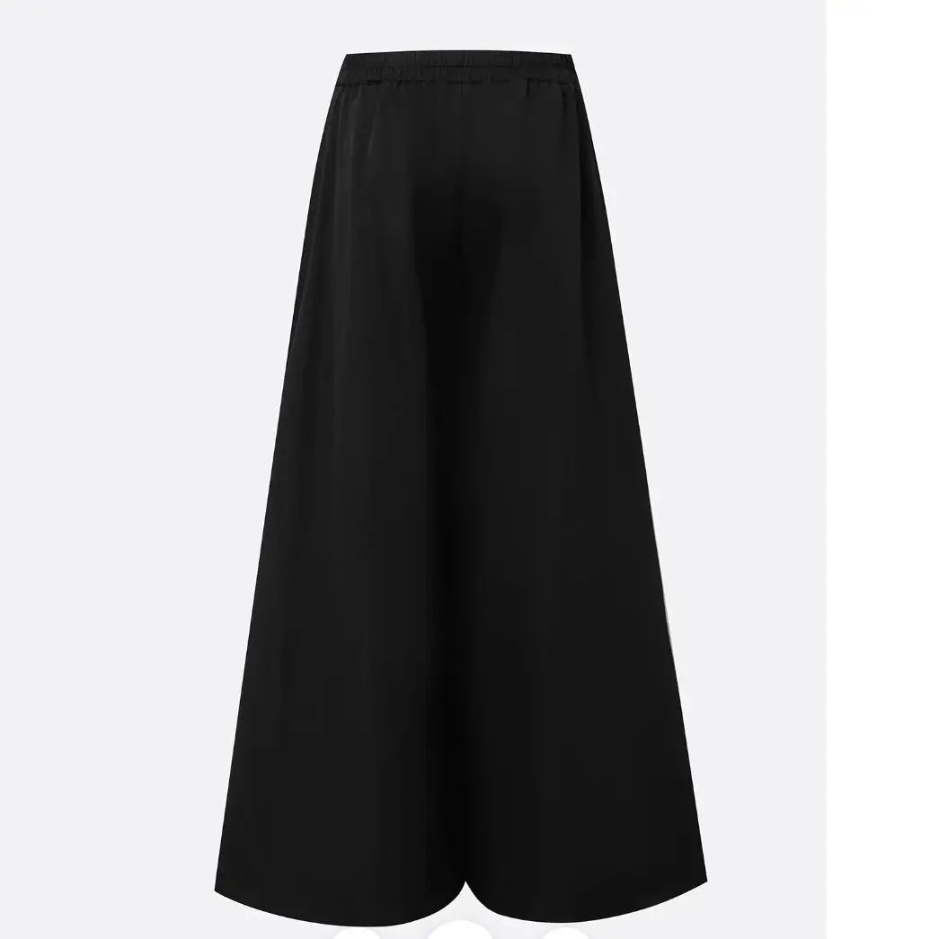 Cities Solid Color Wide-leg Pants No Belt hercurva