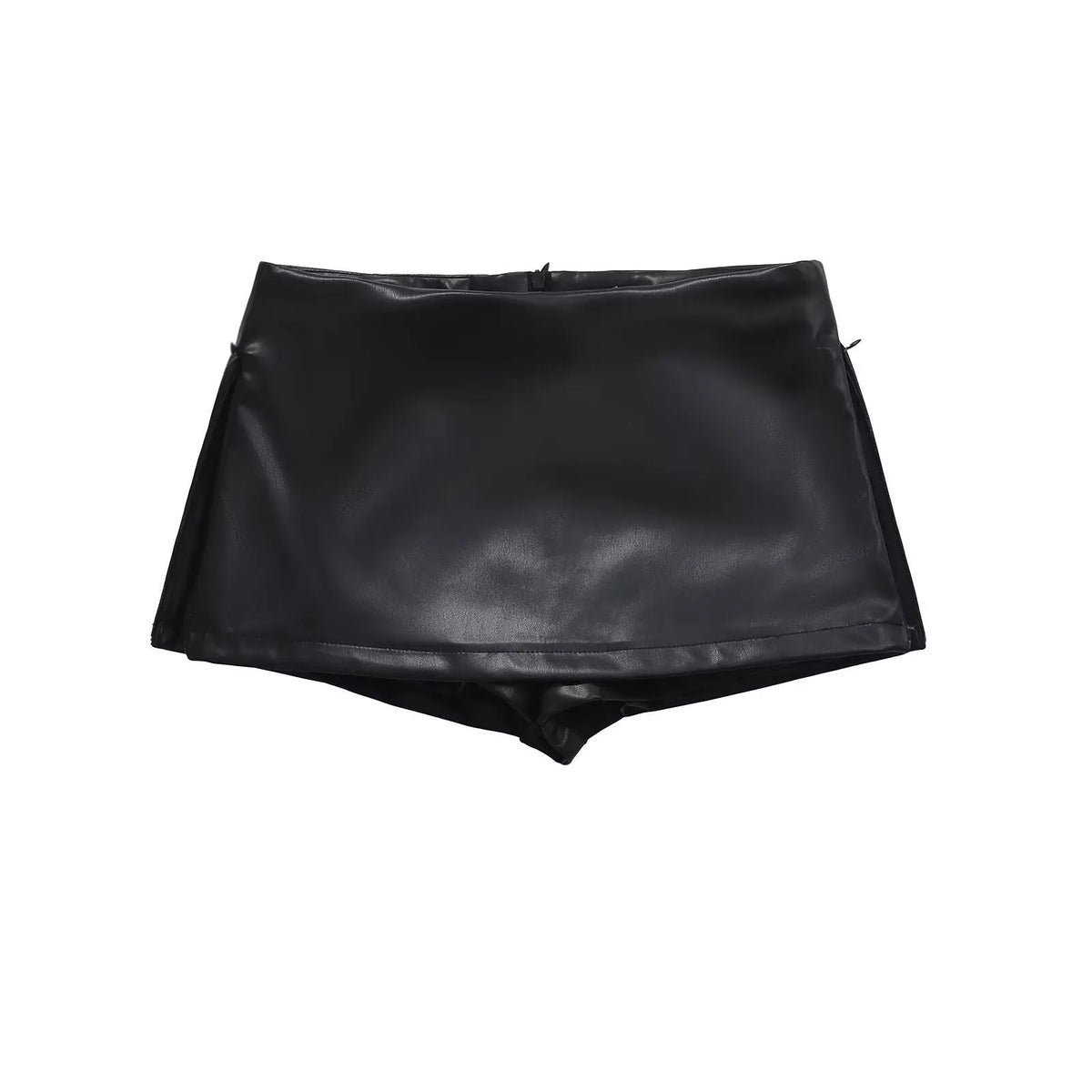 Low Waist Mini Zipper PU Leather Hip Skirt hercurva