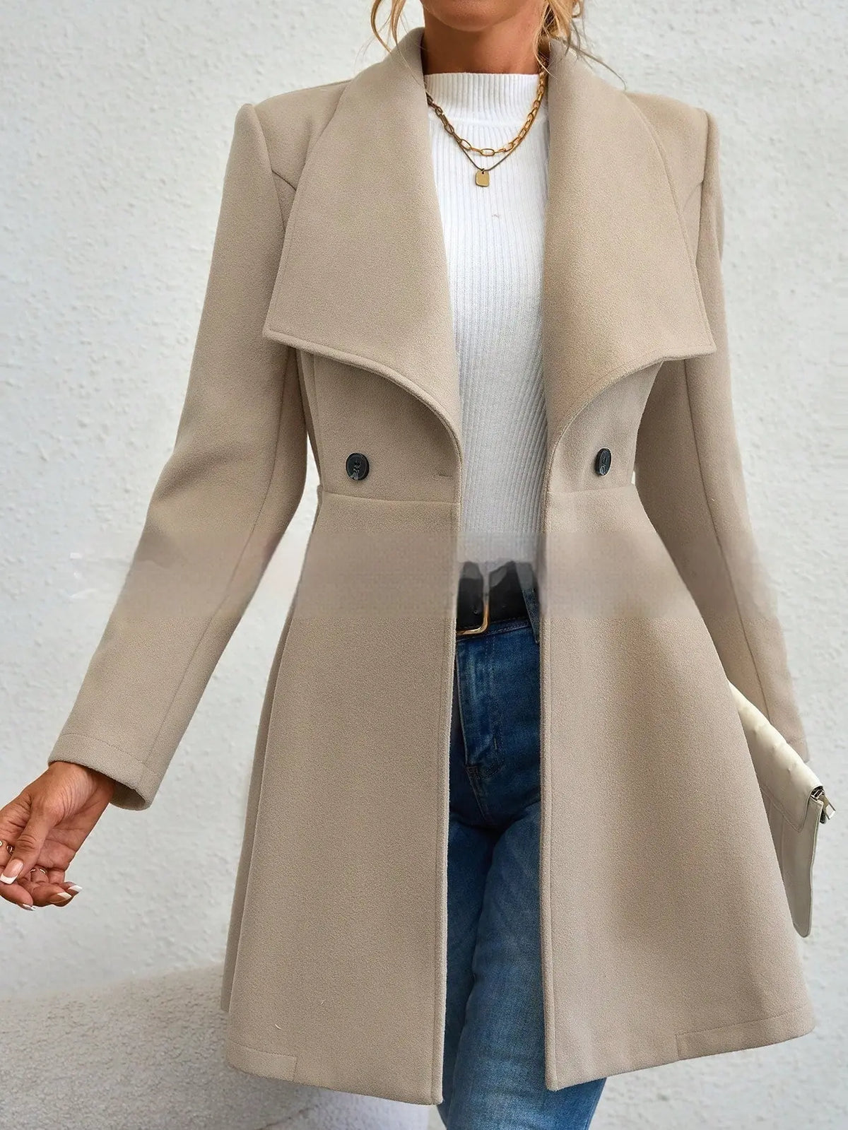 Women's Coat Slim Fit Long Fashion Lapel hercurva