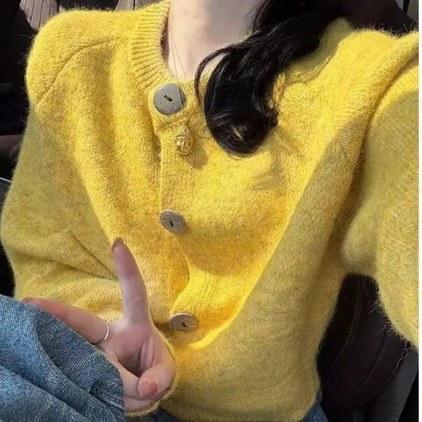 Loose Knitted Cardigan Women Wear Lazy Sweater Coat hercurva