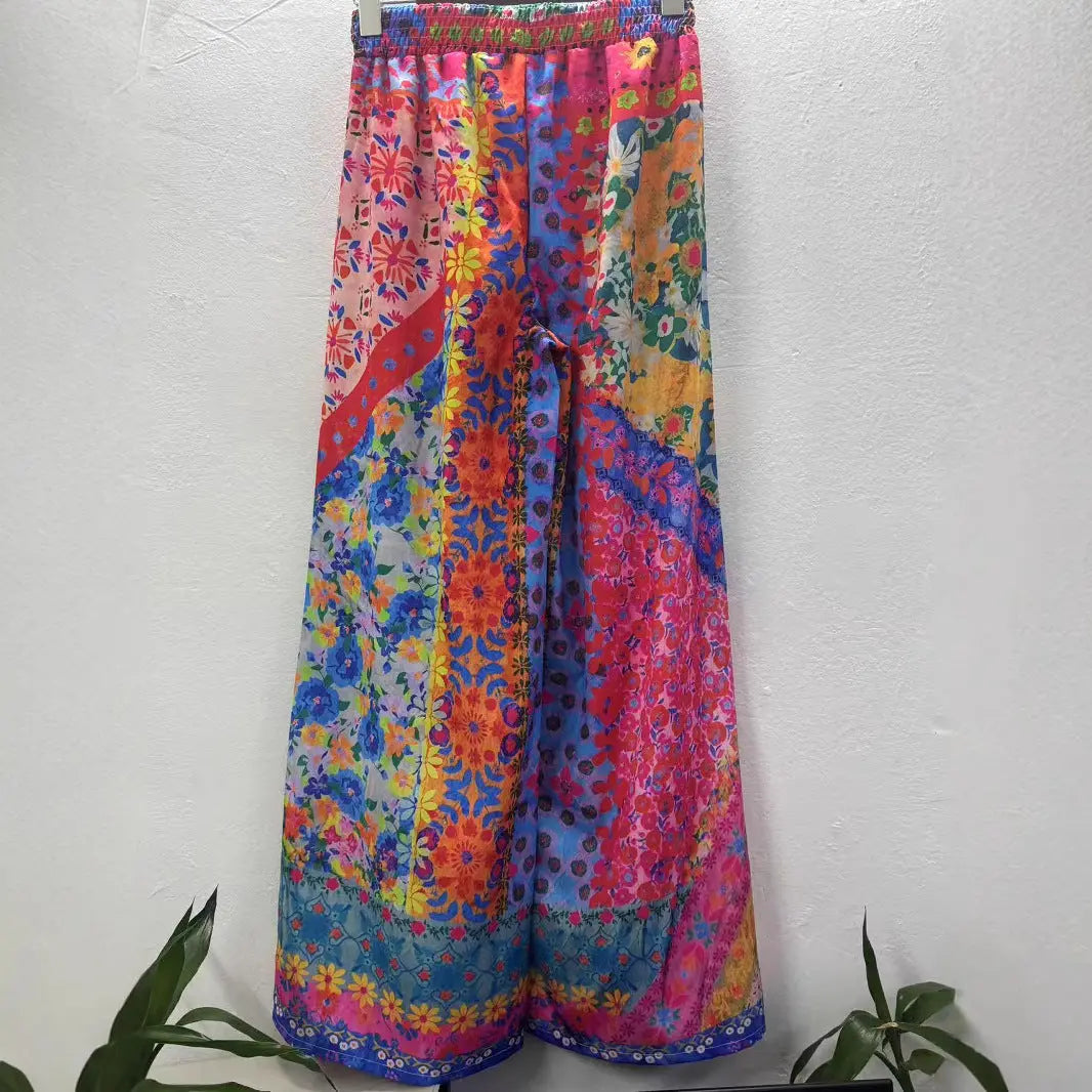 Women's Bohemian Vacation Loose Wide-leg Pants hercurva