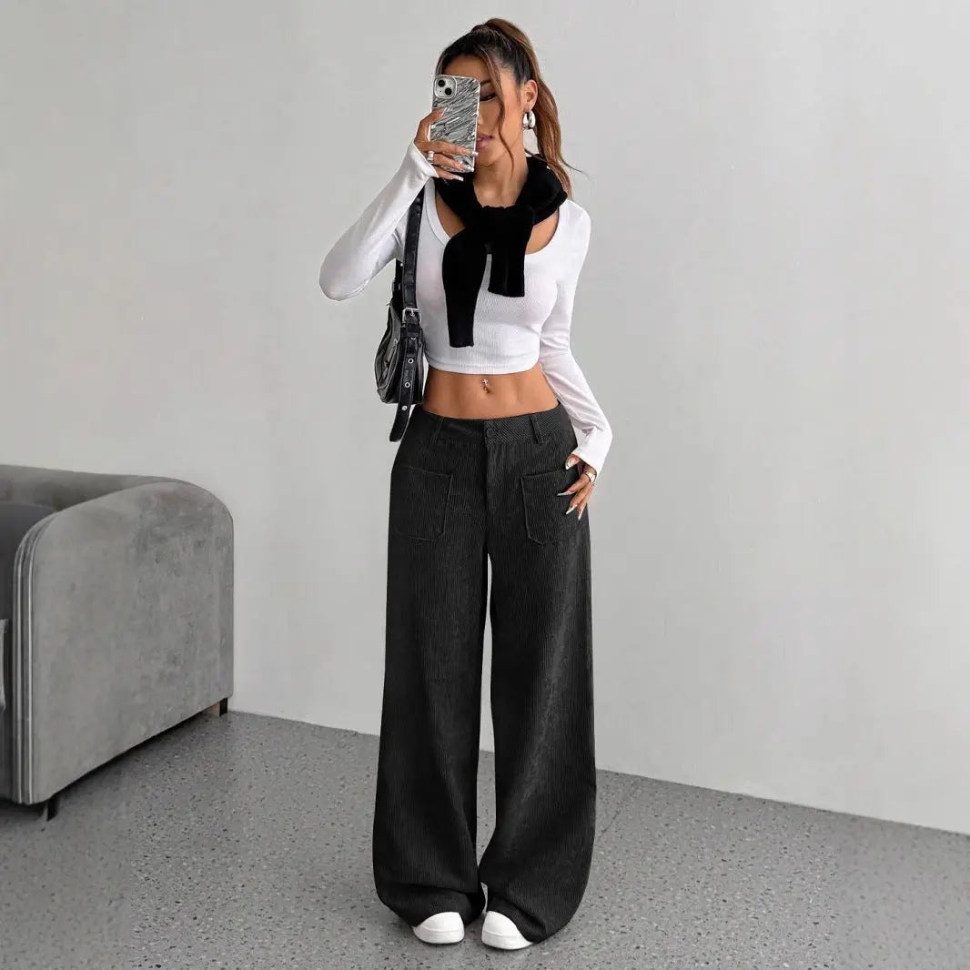 Corduroy Pants Women's Loose Fashion Casual Pants hercurva