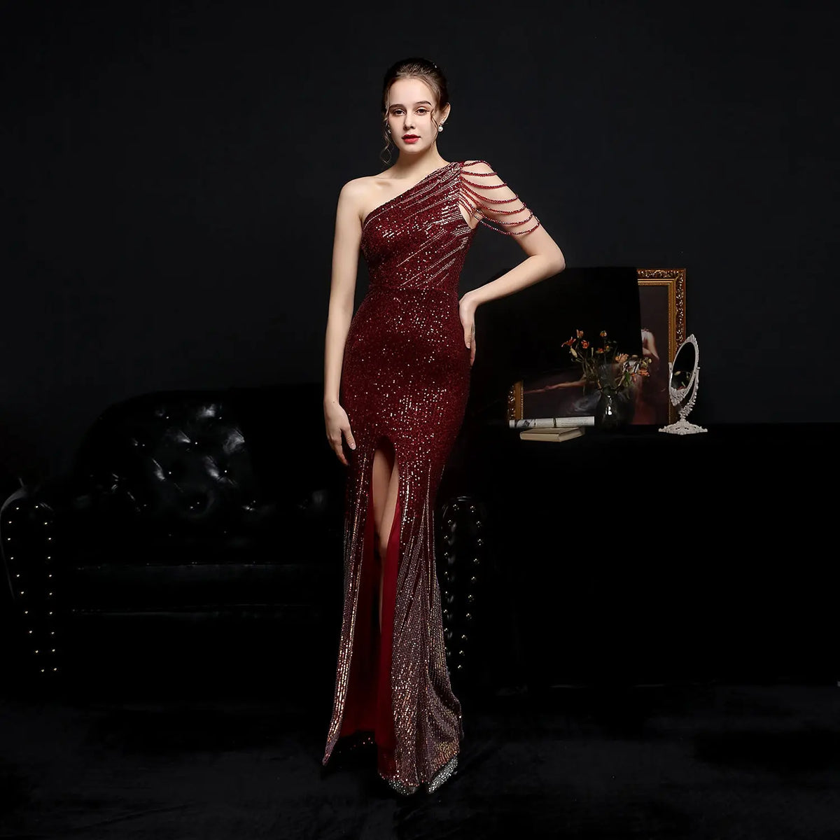 Party Evening Dress Sexy Long Section Was Thin Toast Bride hercurva