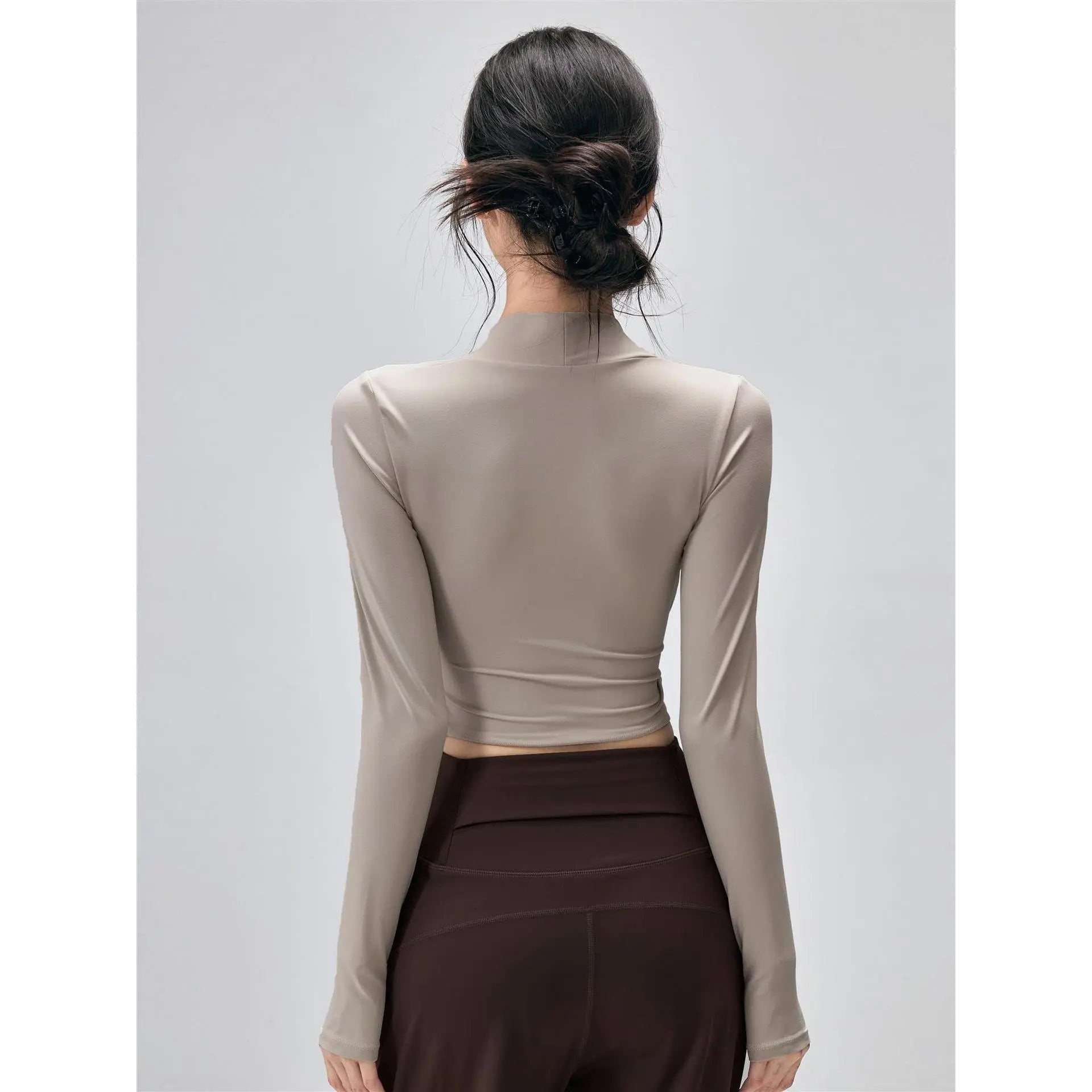 Fitness Top With Chest Pads Yoga WearTight-fitting Long-sleeve Activewear hercurva