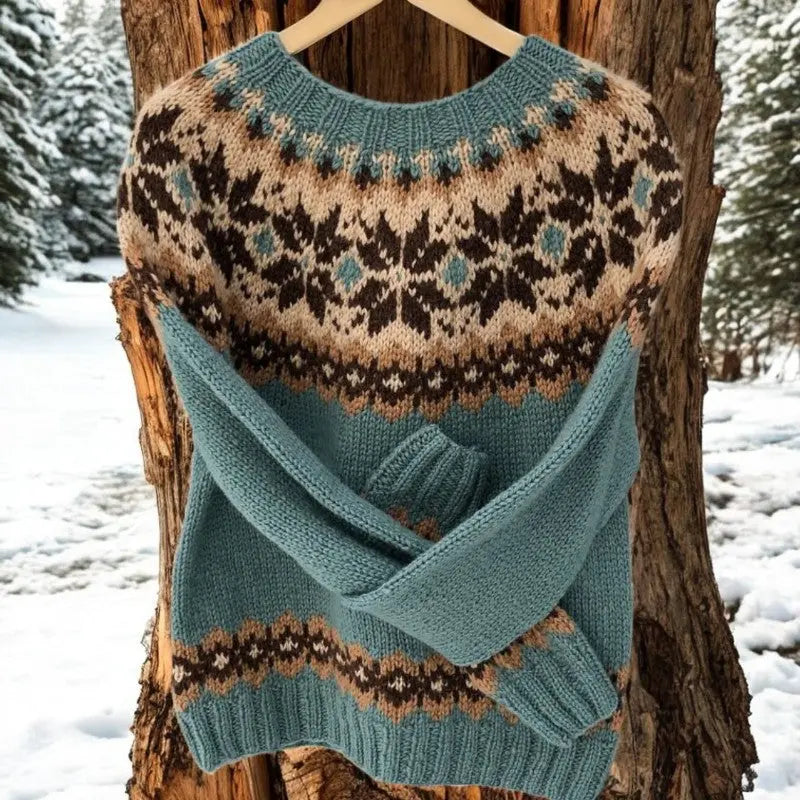 Thick Needle Cloth 3D Digital Printed Round Neck Sweater hercurva
