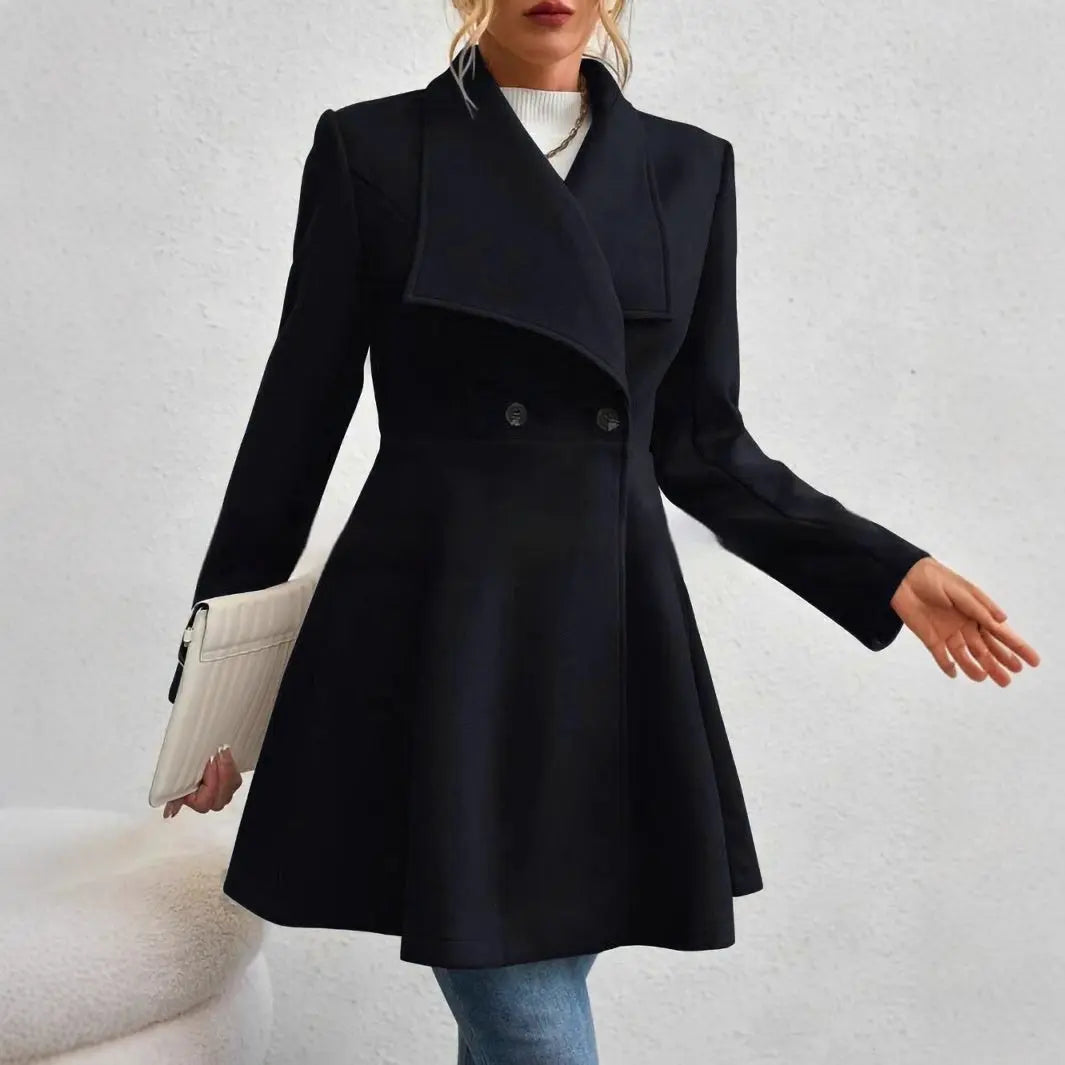 Women's Coat Slim Fit Long Fashion Lapel hercurva
