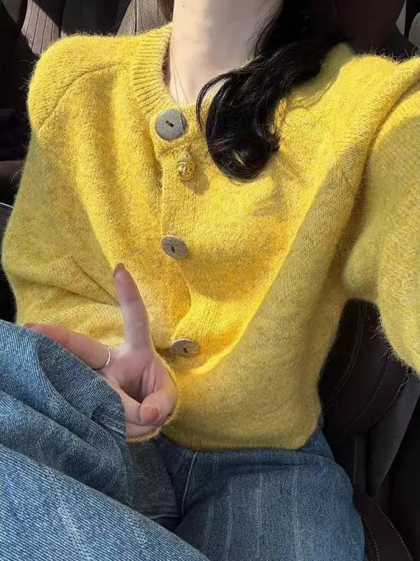 Loose Knitted Cardigan Women Wear Lazy Sweater Coat hercurva