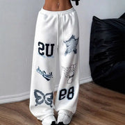 Women's Printed Drawstring Straight Sports Casual Pants hercurva