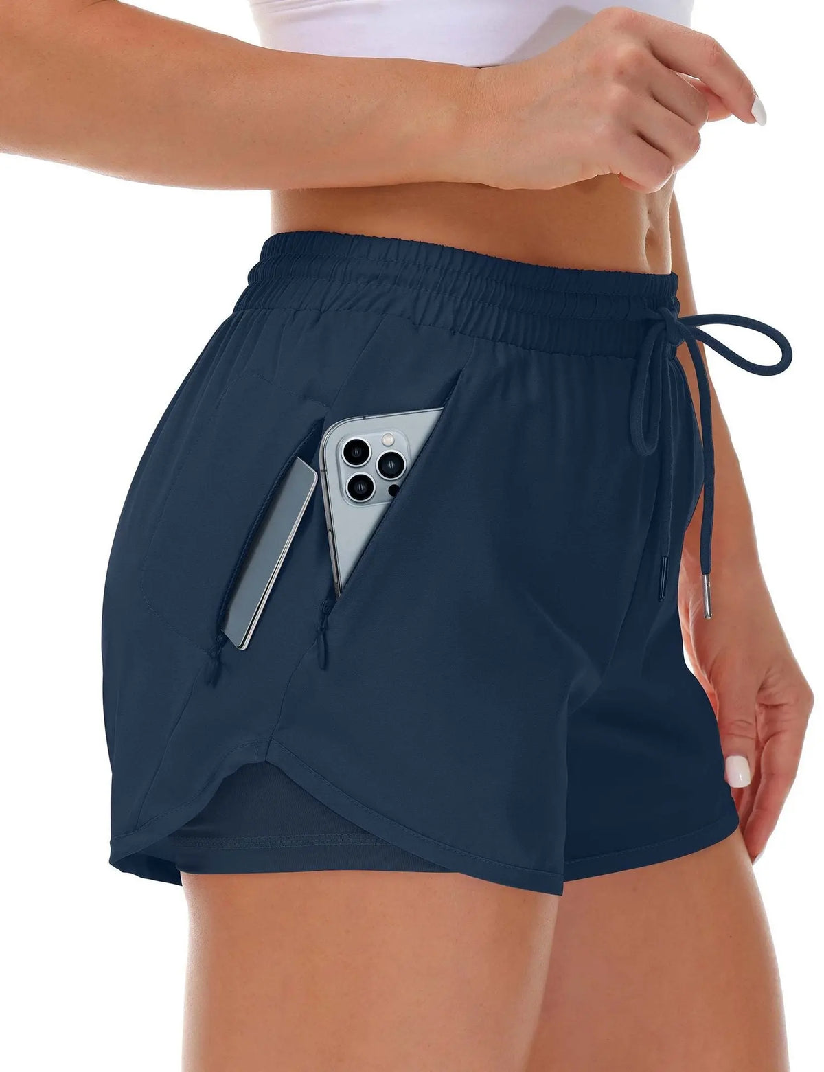 Women's Sports Shorts Running Yoga Fake Two Pieces hercurva