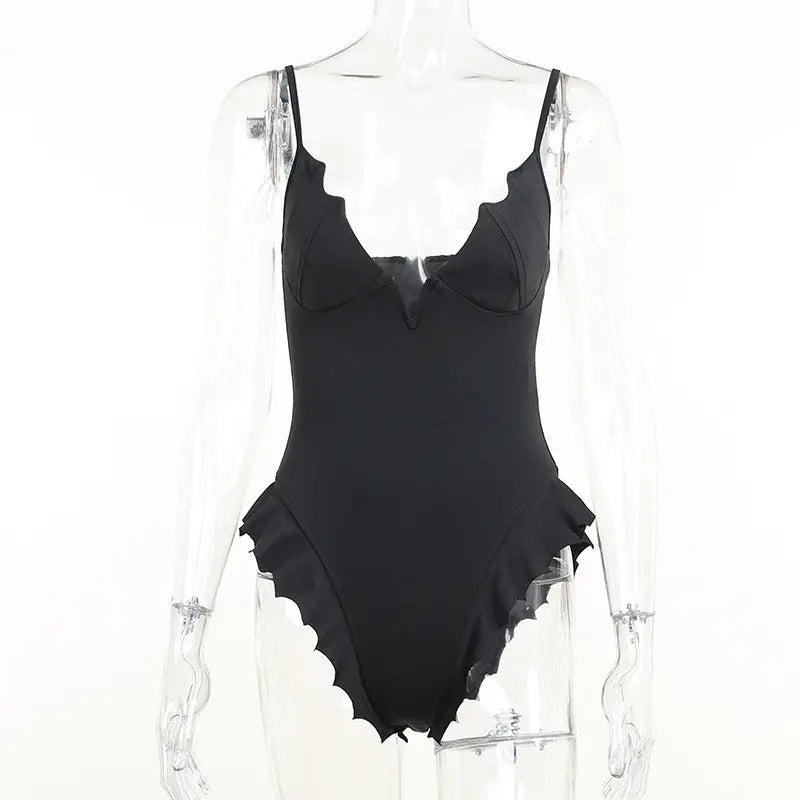 Ladies Sling Bat Ruffle Bodysuit Women hercurva