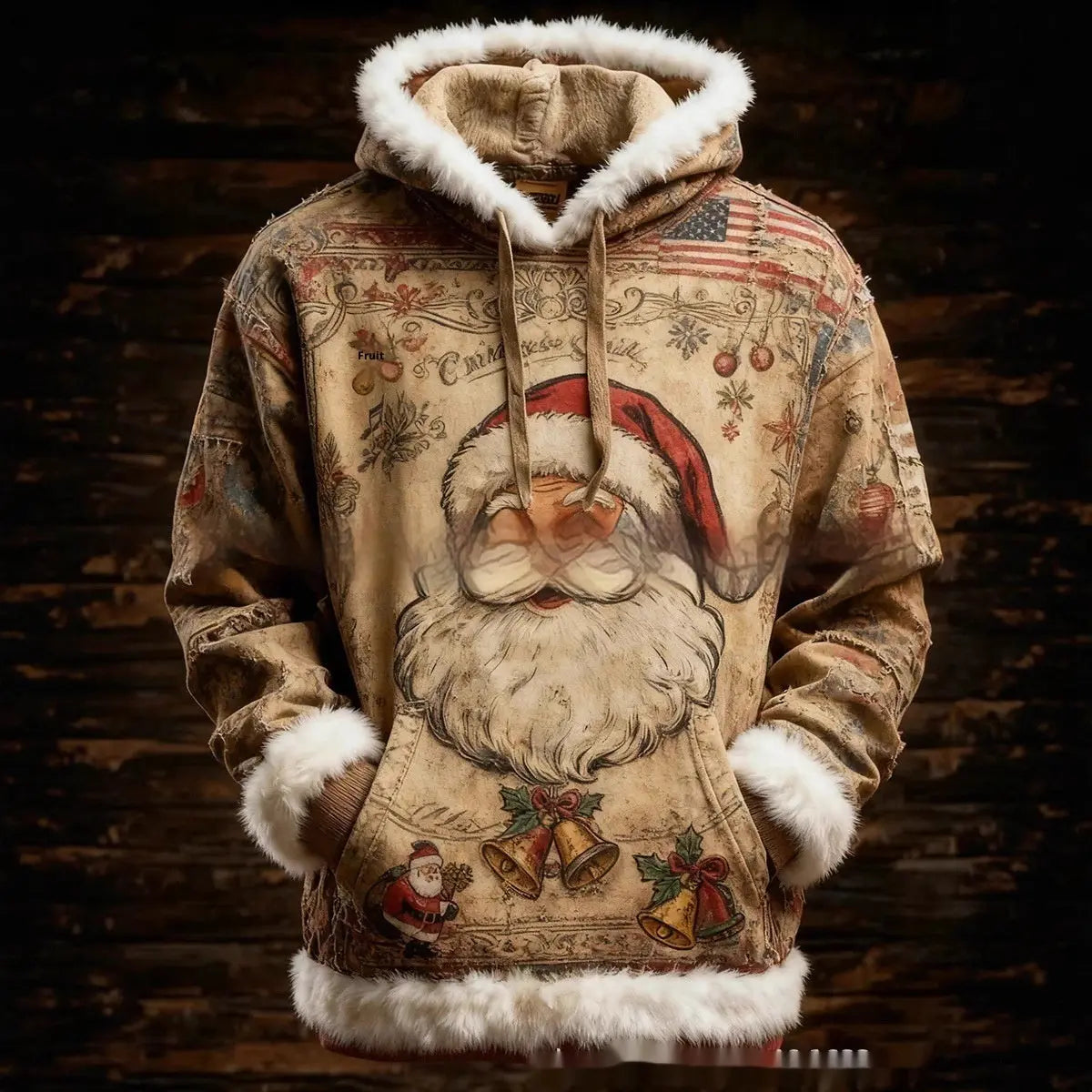 European And American Winter Merry Christmas Hoodie With Pocket hercurva