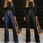 Women's Patchwork Jeans Slim Fit Slimming Stretch Flared Pants hercurva