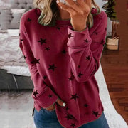 Star print stitching T-shirt fashion top women hercurva