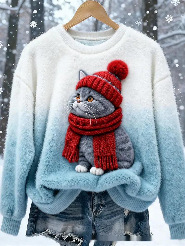 3D Digital Printed Flannel Sweatshirt Women hercurva