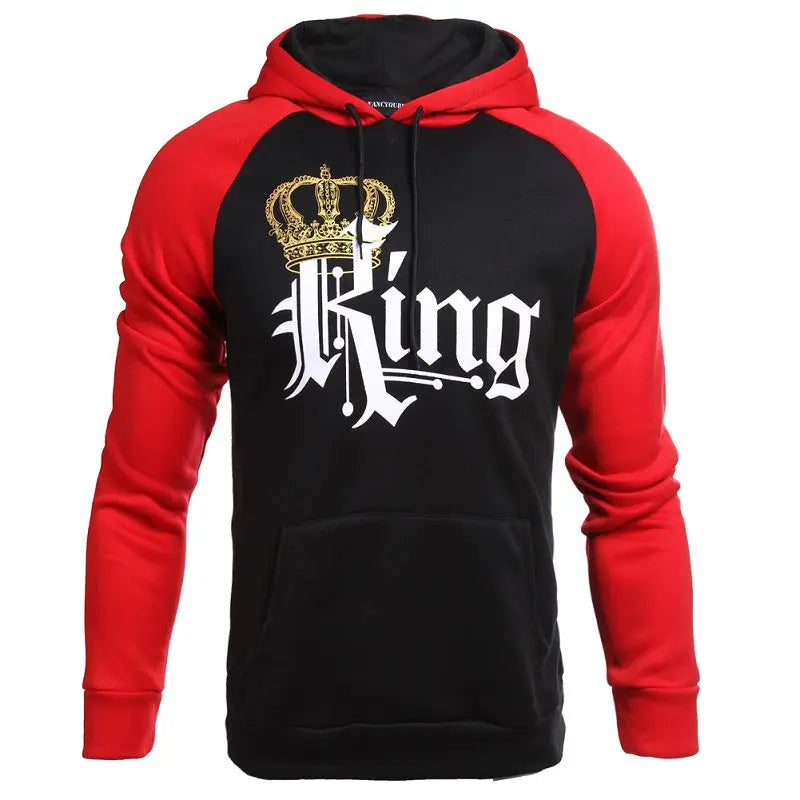 Printed Hooded Couple Sweatshirt hercurva