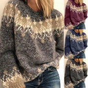Knitted flower women's sweater hercurva