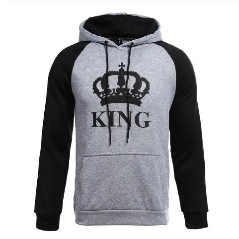 Printed Hooded Couple Sweatshirt hercurva