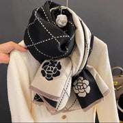 Camellia Artificial Cashmere Scarf Thick Warm Scarf hercurva