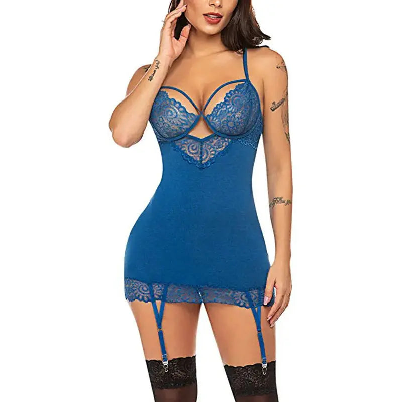 Lace shapewear suspender skirt suit hercurva