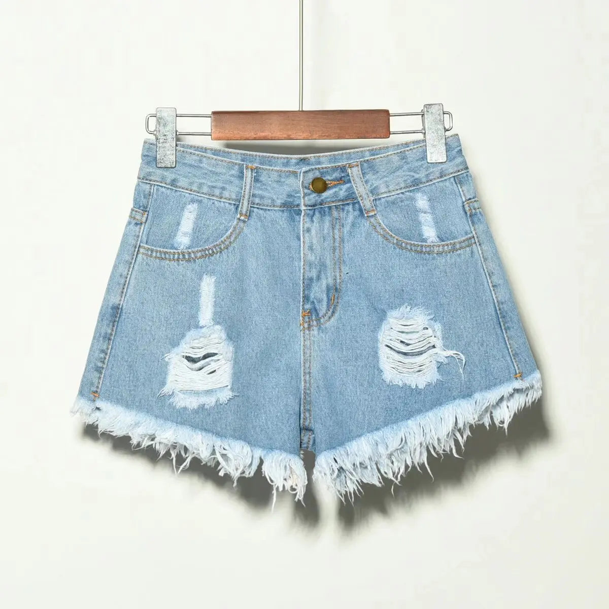 Women's irregular denim shorts hercurva