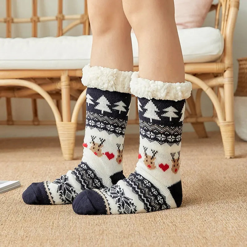 Thicken warm high tube plus velvet floor socks hercurva