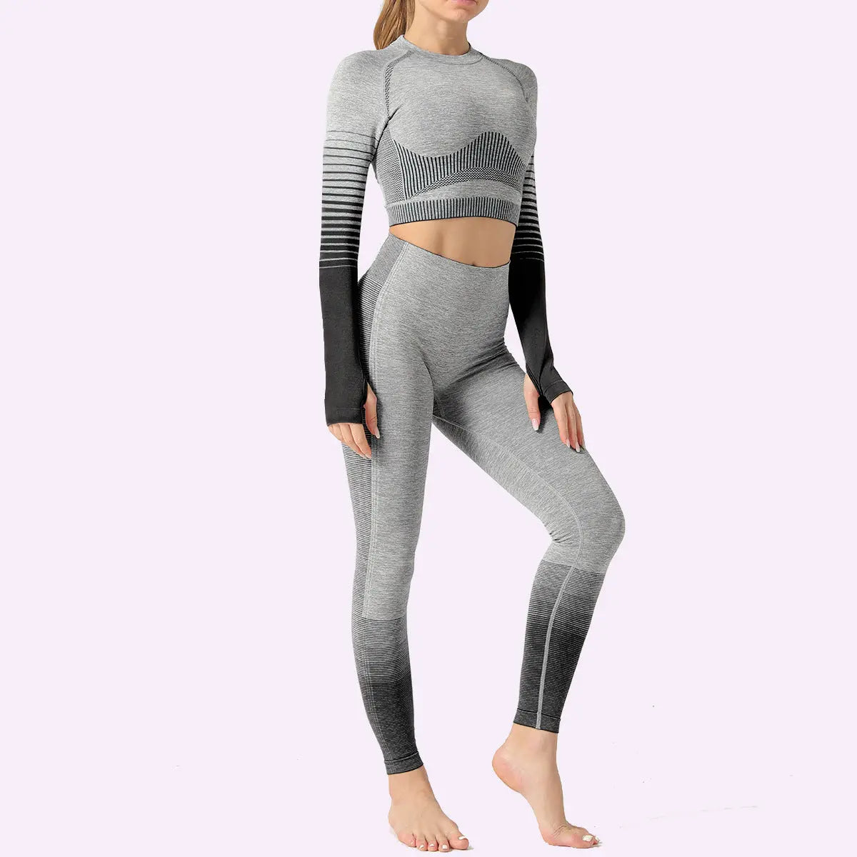 LANTECH Women Yoga Sets Gym Fitness Athletic 2 Pcs Sports Suits Set Pants Leggings Sportswear Leggings Seamless Sports Shirts hercurva