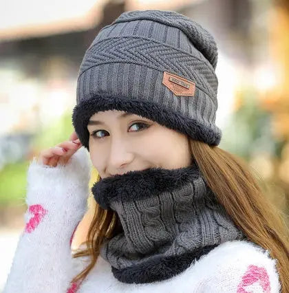 Knit Hat Female Winter ThickeningCap Warm Earmuffscap Head Outdoor Cycling Korean Version Of The Tide Collar Wool Hat hercurva