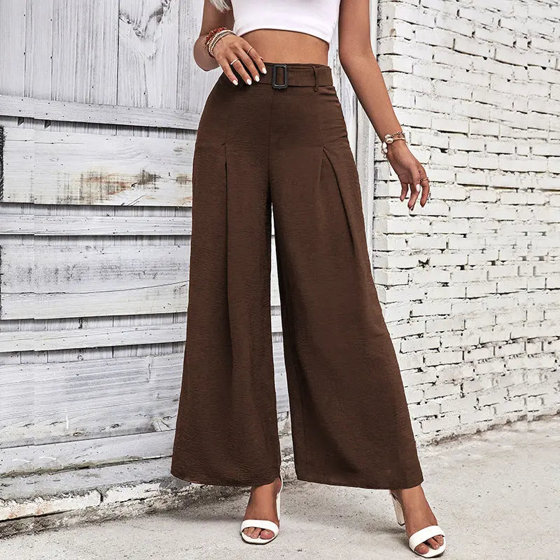 Foreign Trade High Waist Wide Leg Casual Trousers hercurva