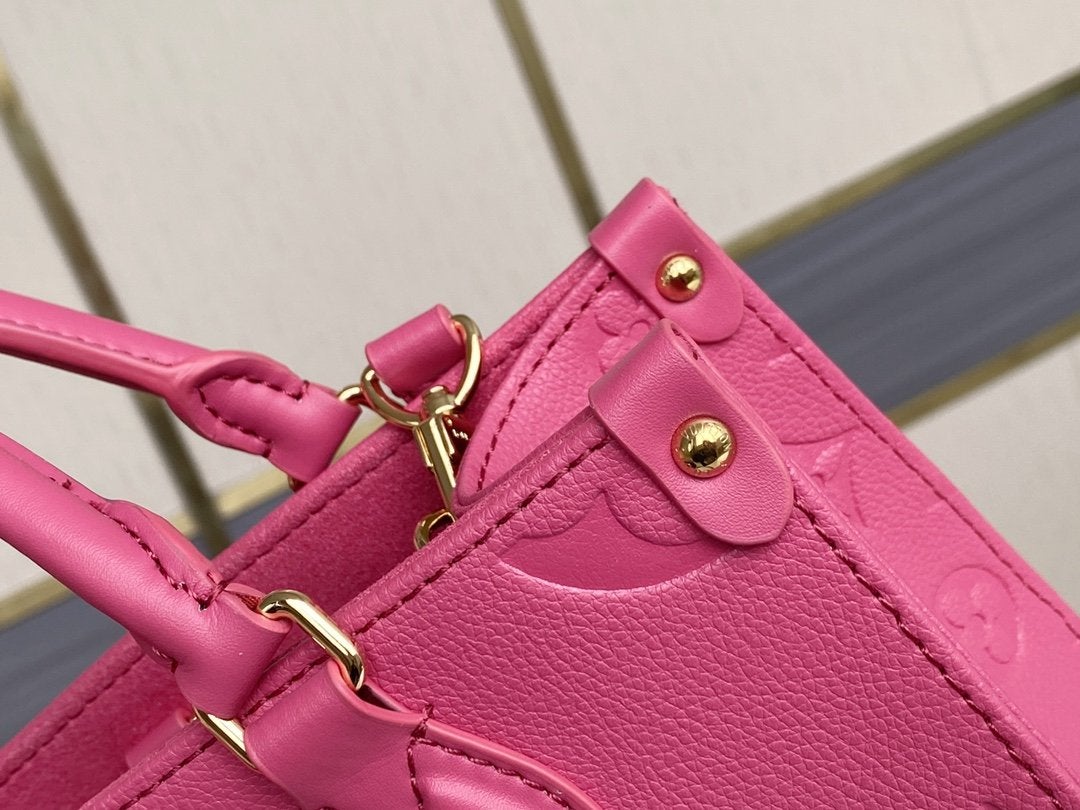 ONTHEGO MM 35CM PINK EMBOSSED GRAINED COWHIDE LEATHER