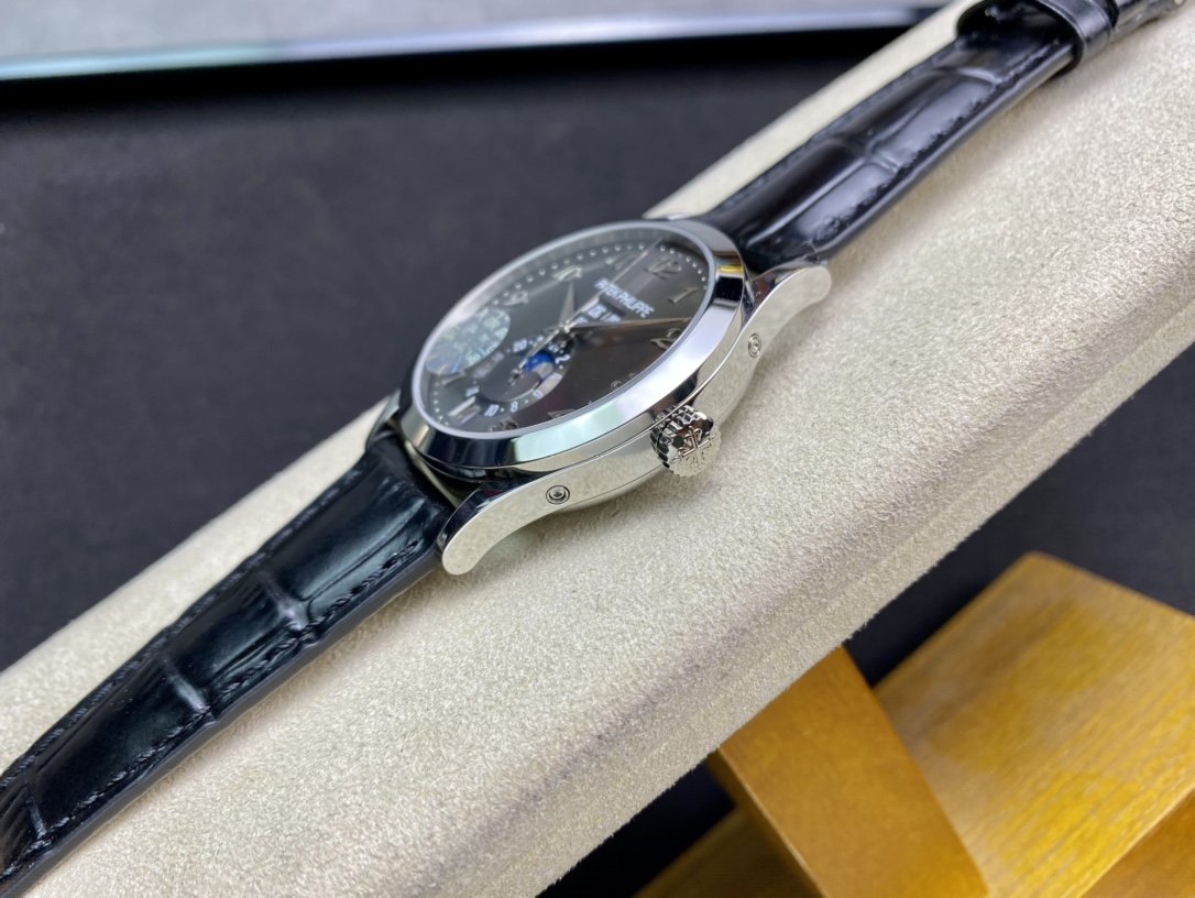 PATEK CALATRAVA MOONPHASE ANNUAL CALENDAR STEEL CASE GREY DIAL