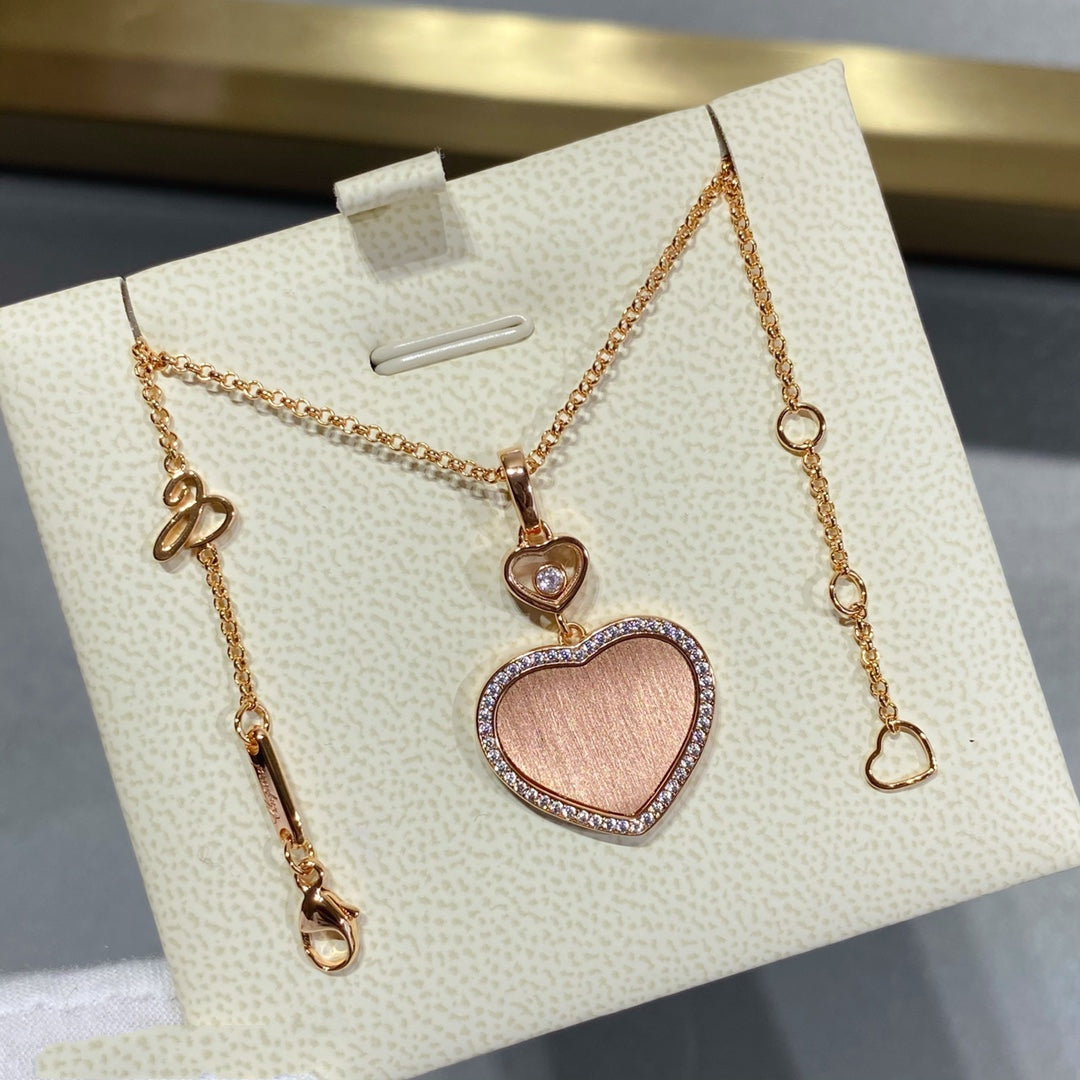HAPPY HEART GOLD DIAMOND NECKLACE