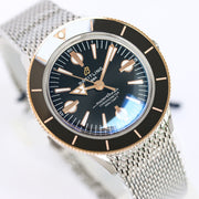 SUPEROCEAN HERITAGE 44MM STEEL CASE BLACK CERAMIC PINK GOLD